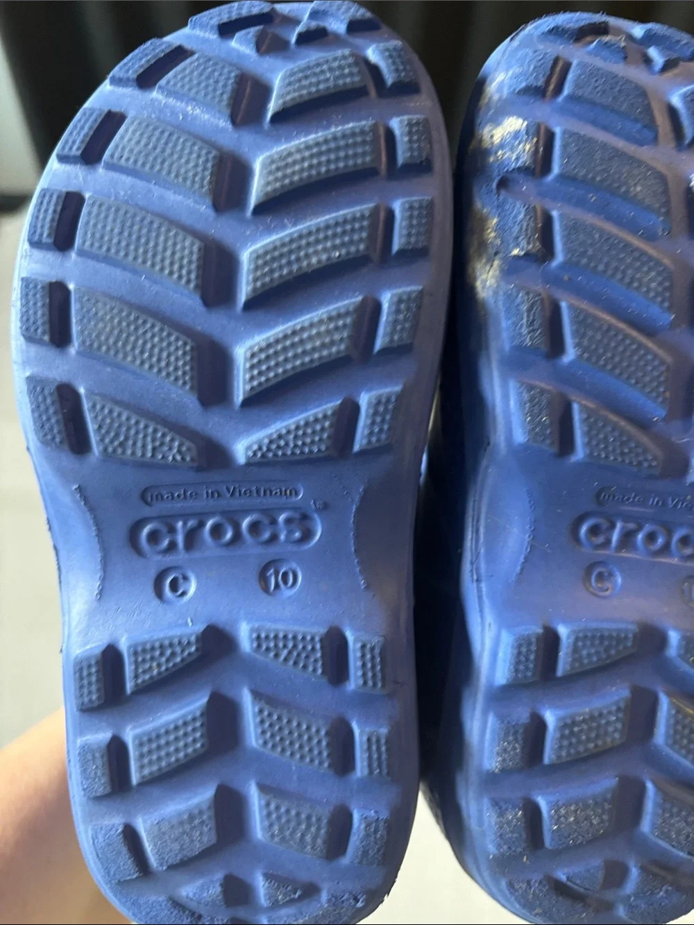 CROCS toddler sz 10 Blue Rain Boots with Easy-Grip Handles